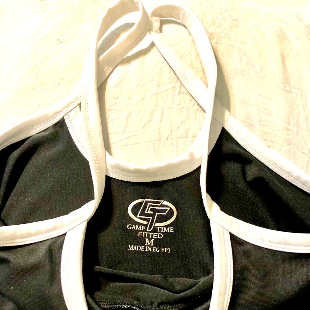 GAME TIME black with white trim fitted sport tank sizeM  good condition - Picture 8 of 13